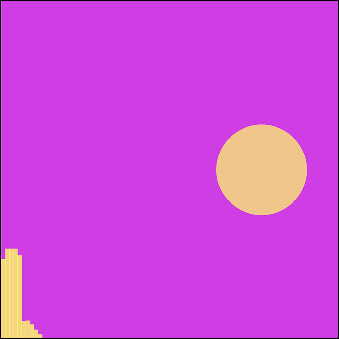 Using one of Steve's tutorial, the background and the circle itself moves to a specific direction of the color spectrum.