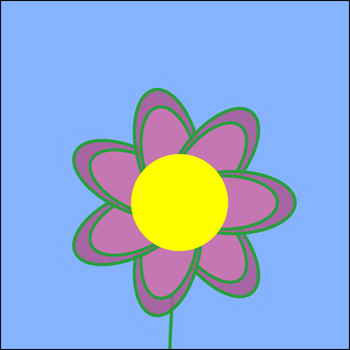 Referencing from a flower p5.js tutorial online, I made a flower that reacts to amplitude and can be move around in a blue sky.