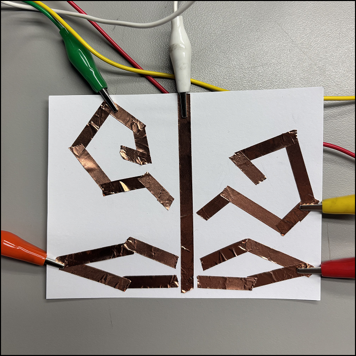 I made a fun plant-like pattern using copper tape.