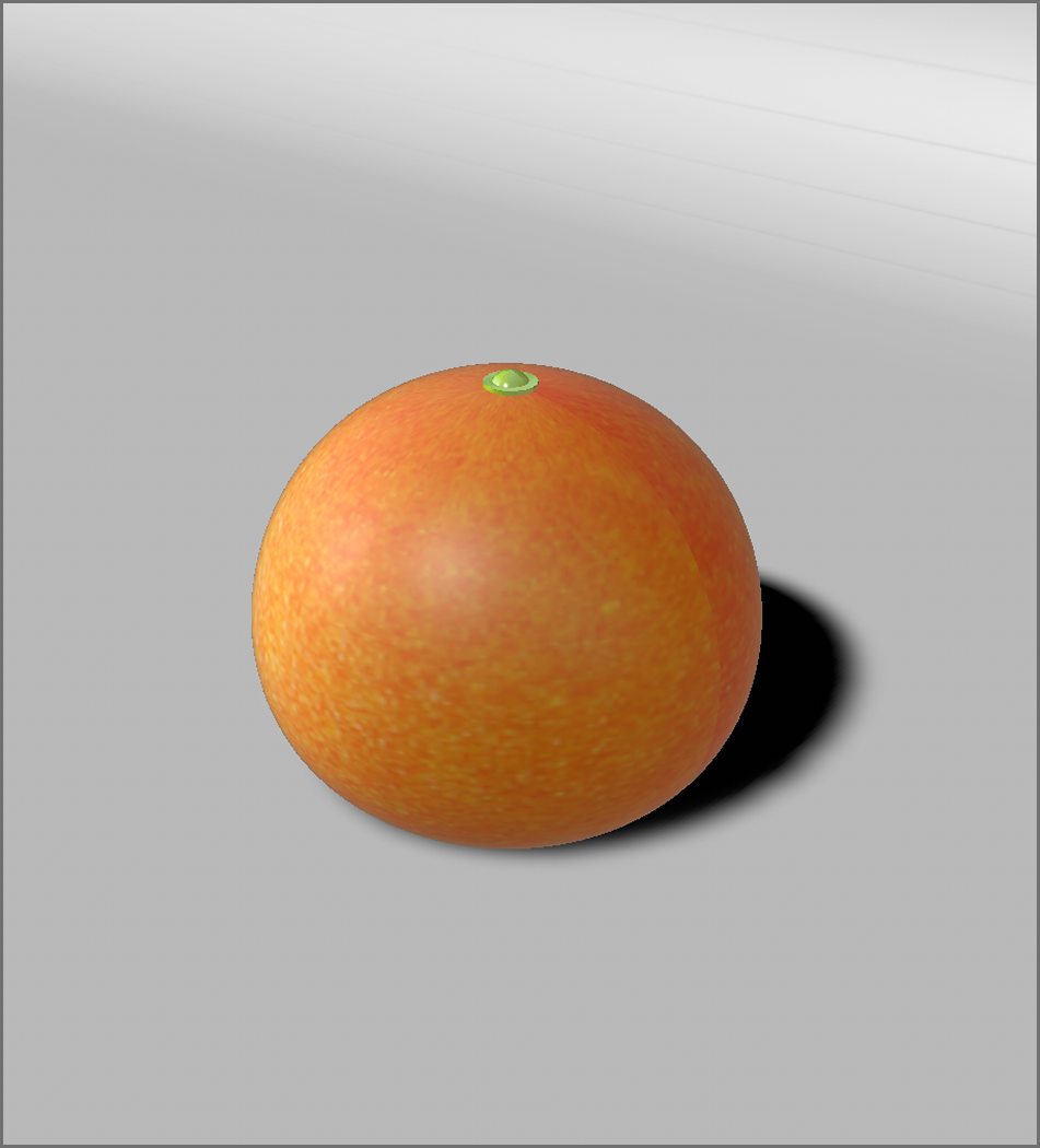 A mandarin created in Cinema4D