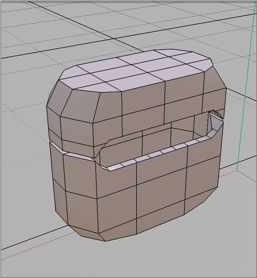 Picture taken after I created the base of the airpod case. I played around with segments, and learn how to create different shapes from a cube.