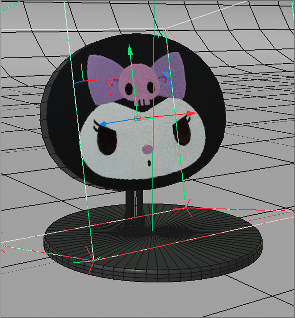 Picture taken after importing the image of Kuromi and adjusting its size in Materials.