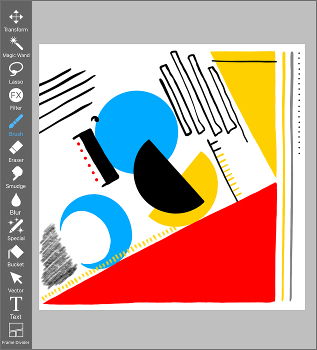 What I drew in the drawing app. After I'm done, I export each layer onto the code.