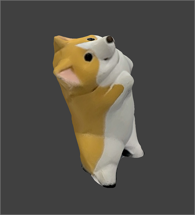 Side view of the corgi. It was my second time scanning this object and it came out nearly perfect.